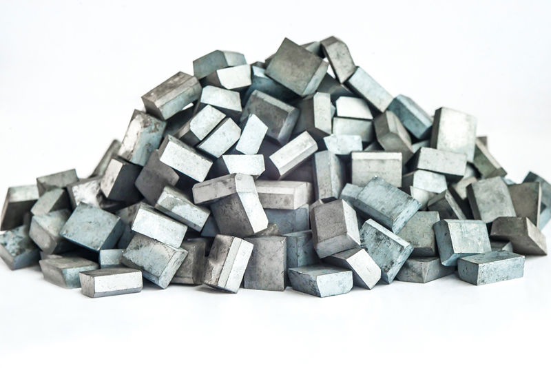 Photograph of tungsten carbide brazed plates.