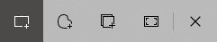 A screenshot showing the options available on the snip & sketch tool in Windows.