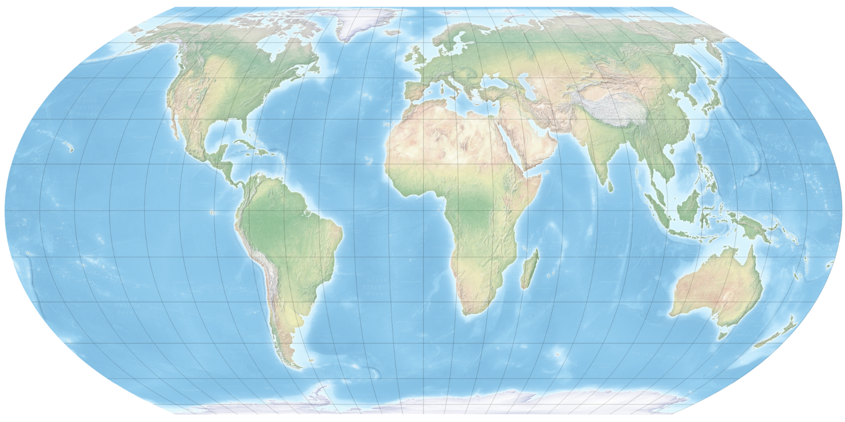 Maailmankartta Equal Earth -projektiolla piirrettynä.